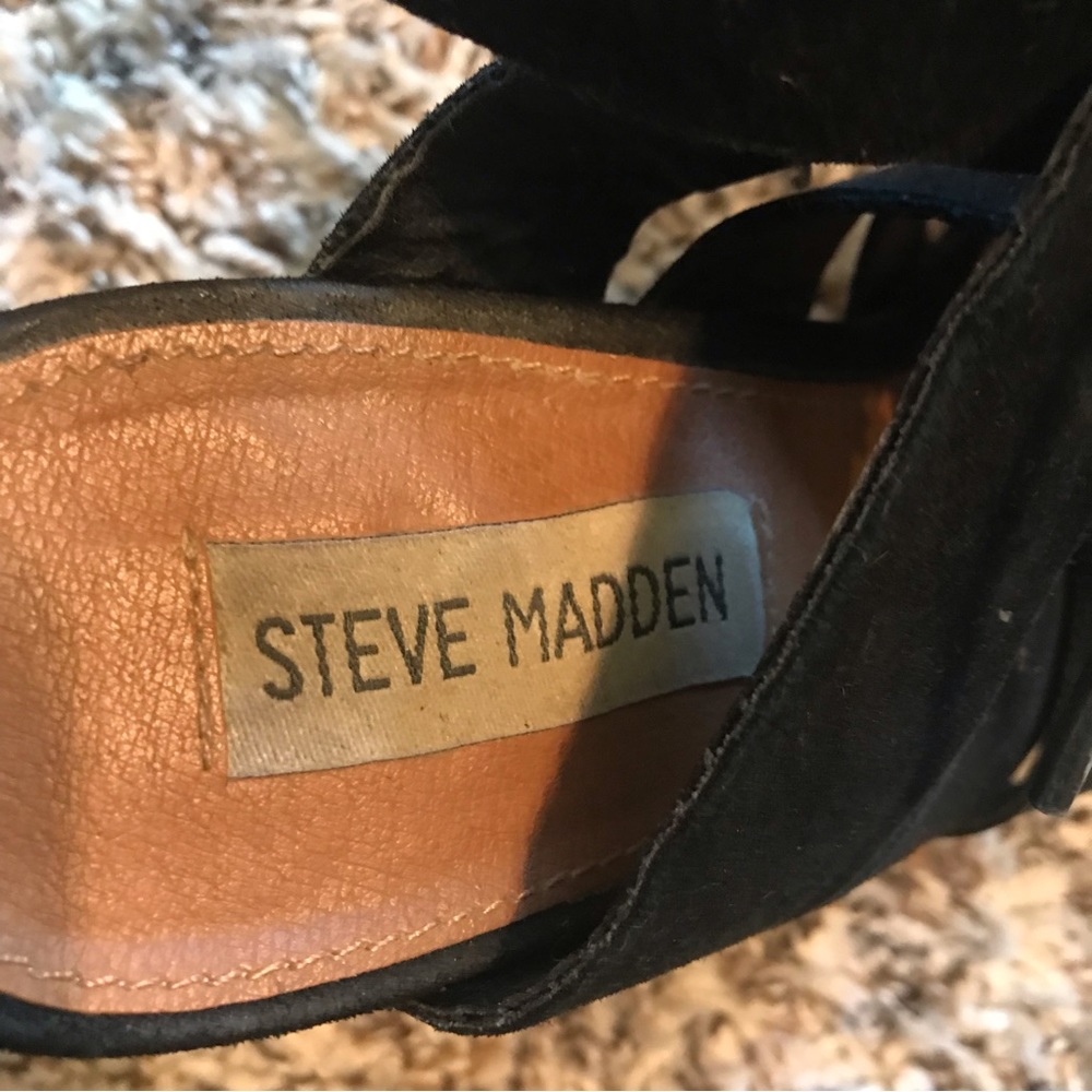 3/$20 Steve Madden Emalena Black Suede Dress Sandal - Picture 7 of 12